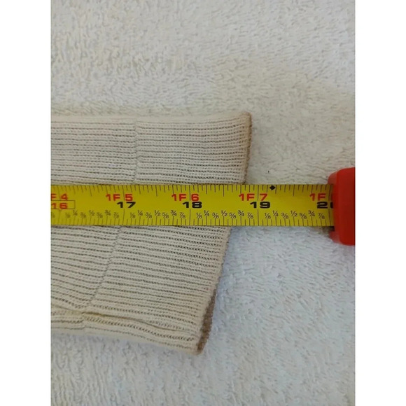 MADE IN ITALY womens Sweaters Beige V-neck Size Large - Picture 12 of 15